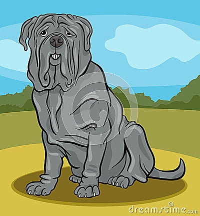 Neapolitan mastiff dog cartoon illustration Vector Illustration