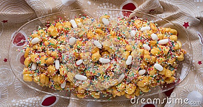 Neapolitan pastry called struffoli Stock Photo