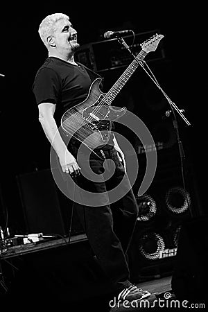 Neapolitan singer and guitarist Pino Daniele during the concert Editorial Stock Photo