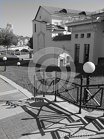 Near Church of St Cyril of Turau. Minsk. Editorial Stock Photo