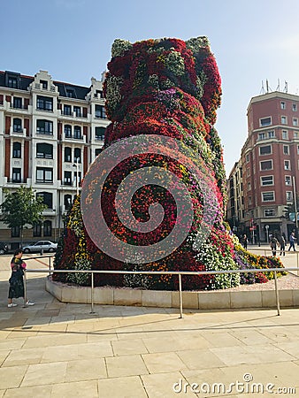 The Flower Puppy Bilbao Spain. Editorial Stock Photo