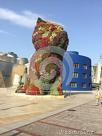 The Flower Puppy Bilbao Spain. Editorial Stock Photo