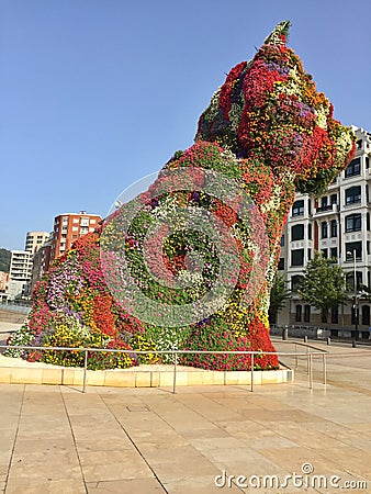 The Flower Puppy Bilbao Spain. Editorial Stock Photo