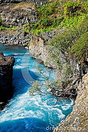 Near Hraunfossar Waterfalls in Iceland Stock Photo