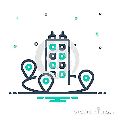 Mix icon for Near, adjacent and nigh Vector Illustration