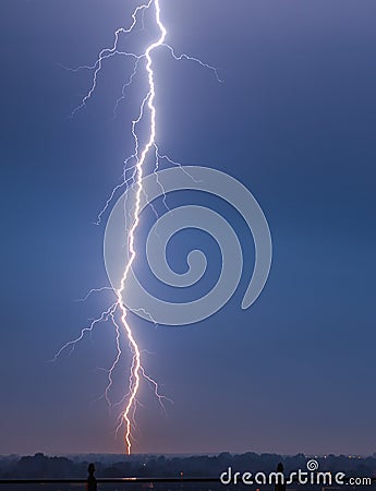 Near lightning strike Stock Photo