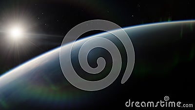 Near, low earth orbit blue planet. this image elements furnished by NASA Stock Photo