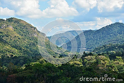 Near to El Nicho waterfall in Topes de Collantes national park near Trinidad Stock Photo