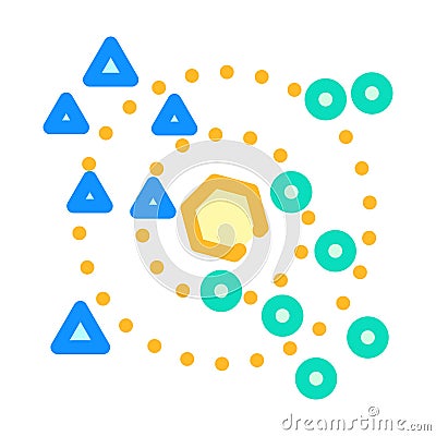 nearest neighbors knn algorithm color icon vector illustration Cartoon Illustration