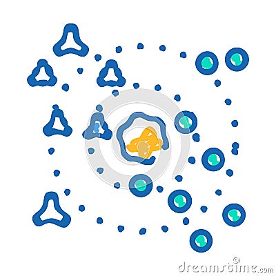 nearest neighbors knn algorithm icon doodle illustration Vector Illustration