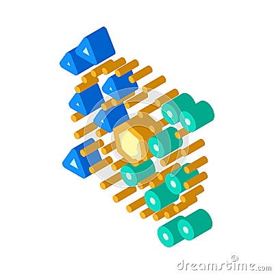 nearest neighbors knn algorithm isometric icon vector illustration Vector Illustration