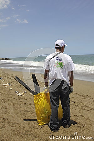 International Coastal cleanup day activity in La Guaira beach, Vargas State Venezuela Editorial Stock Photo