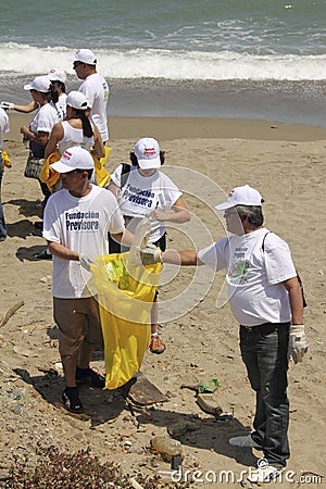 International Coastal cleanup day activity in La Guaira beach, Vargas State Venezuela Editorial Stock Photo