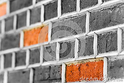 Neat brick wall of old brick Stock Photo