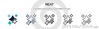 Neat icon in filled, thin line, outline and stroke style. Vector illustration of two colored and black neat vector icons designs Vector Illustration