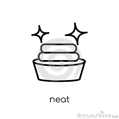 neat icon. Trendy modern flat linear vector neat icon on white b Vector Illustration