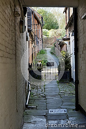 Neates Yard, an Historic Alleyway in Marlborough, Wiltshire, England, UK. April 17, 2024. Editorial Stock Photo