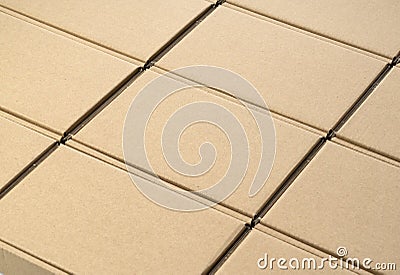Neatly arrange the cardboard boxes on a white background Stock Photo