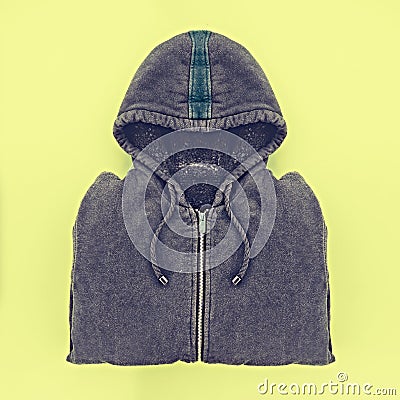 Neatly folded men's hoodies Stock Photo