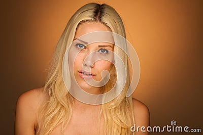 Neauty portrait of cute blonde woman Stock Photo