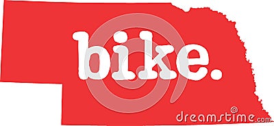 Nebraska bike state vector sign Vector Illustration