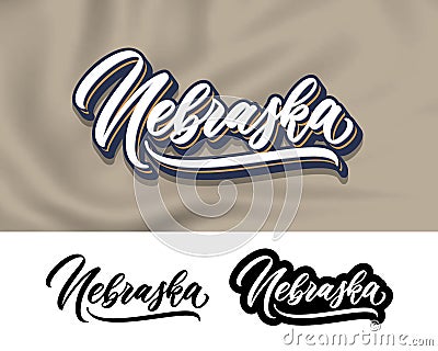 Nebraska hand lettering design Vector Illustration