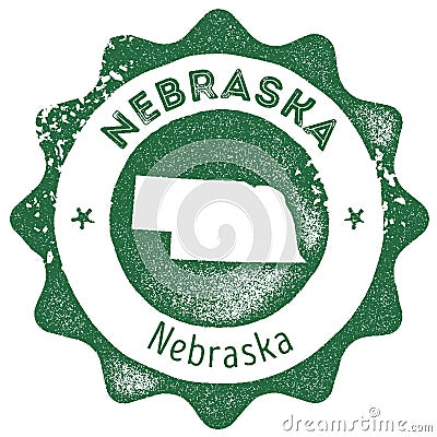 Nebraska map vintage stamp. Vector Illustration