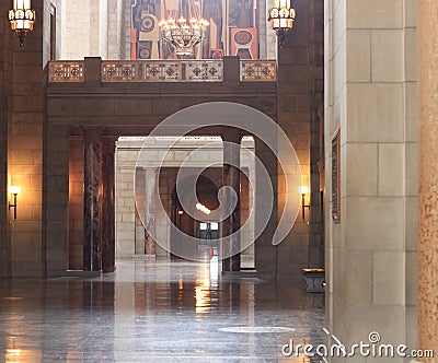 Nebraska State Capitol building interior details Stock Photo