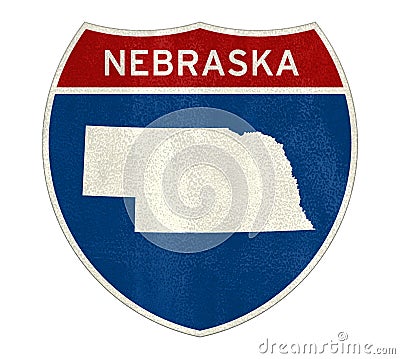 Nebraska State Interstate road sign Stock Photo