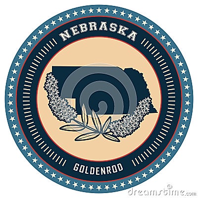 Nebraska state label. Vector illustration decorative design Vector Illustration