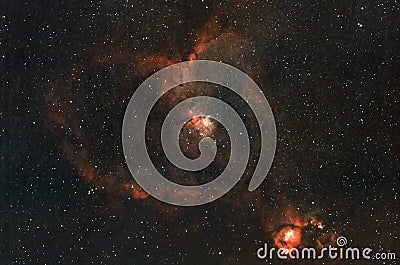 Nebula heart galaxy in space with dark background Stock Photo