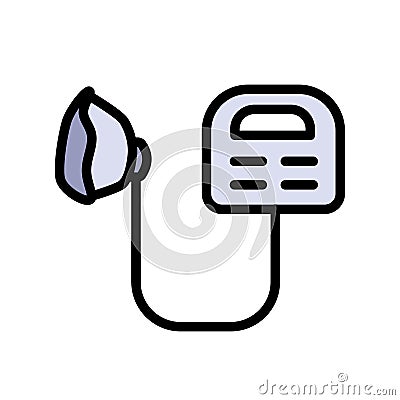 Nebulizer color icon. Medical equipment for inhalation in the diseases, asthma, bronchitis, rhinitis Vector Illustration