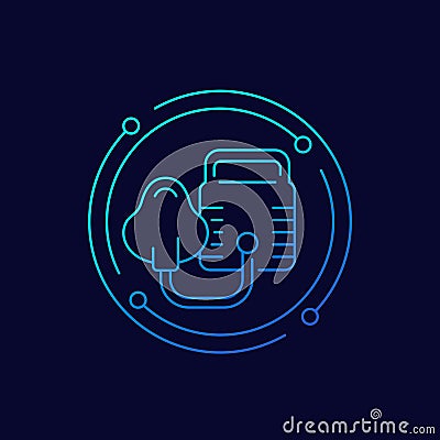 nebulizer machine icon, linear design Vector Illustration