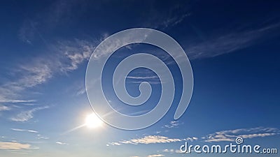 nebulosity rare nice white cumulus in the summer sky - photo of nature Stock Photo