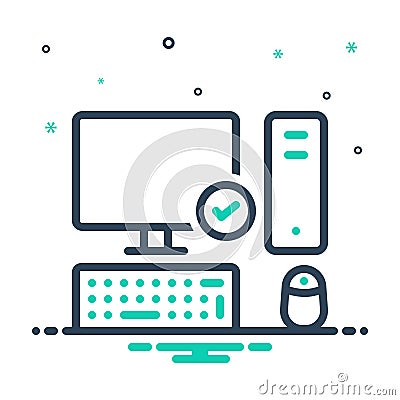 Mix icon for Necessarily, computer and mouse Stock Photo