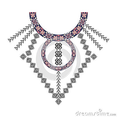 Neck design in ethnic style for fashion Vector Illustration