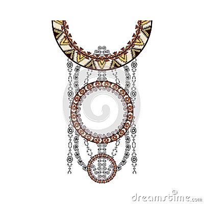 Neck design in ethnic style for fashion Vector Illustration