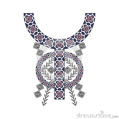 Neck design in ethnic style for fashion Vector Illustration