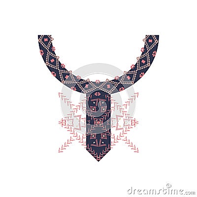 Neck design in ethnic style for fashion Vector Illustration