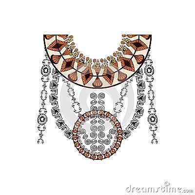 Neck design in ethnic style for fashion Vector Illustration