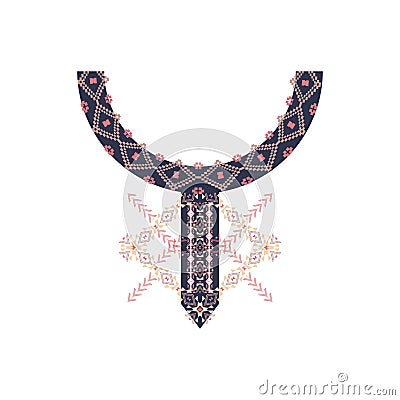 Neck design in ethnic style for fashion Vector Illustration