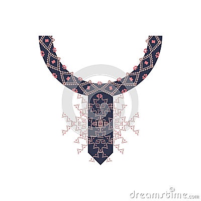 Neck design in ethnic style for fashion Vector Illustration