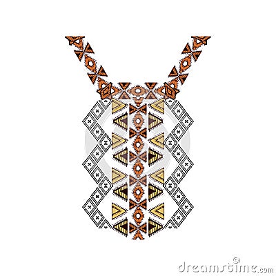 Neck design in ethnic style for fashion Vector Illustration