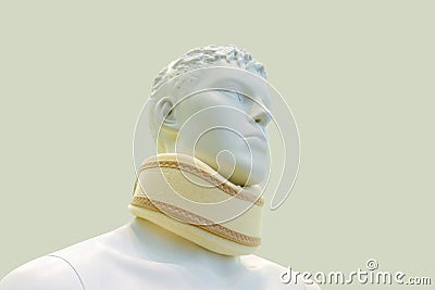 A neck dressing to fix and stabilize the spine Stock Photo