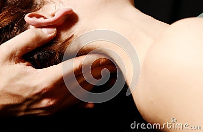 Neck massage Stock Photo