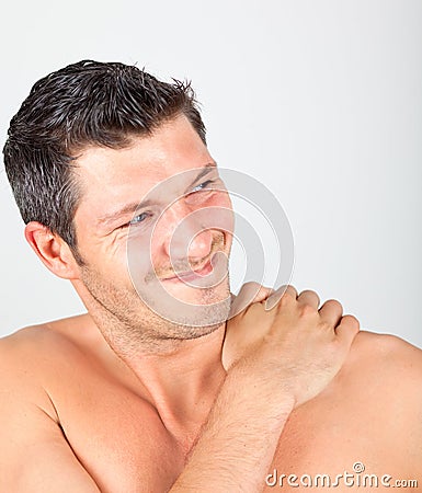 Neck pain Stock Photo