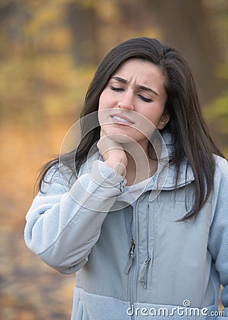 Neck pain Stock Photo