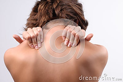 Neck pain Stock Photo