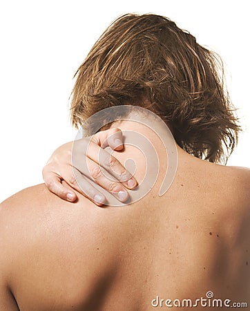 Neck pain Stock Photo