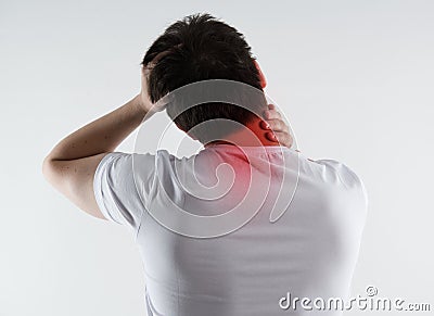 Neck pain Stock Photo